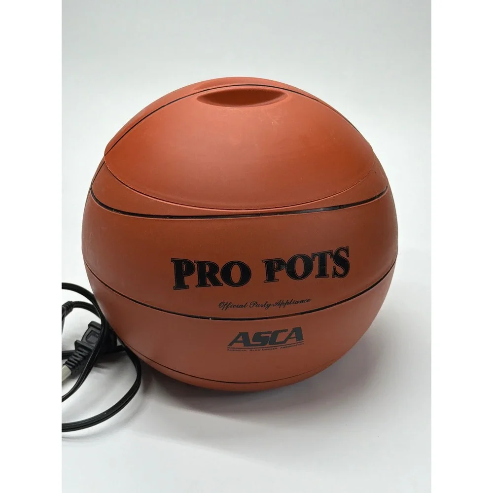 ASCA Pro Pots Basketball Slow Cooker 1.5 Quart Dip Warmer Model BB-10 Orange
